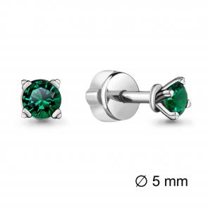 Серебряные серьги AQUAMARINE с гидротермальным изумрудом А42892Г фото