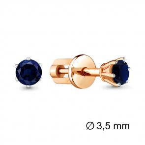 Серьги из золочёного серебра AQUAMARINE с гидротермальным сапфиром А42893Б-п фото