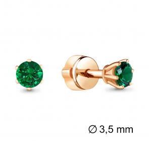 Серьги из золочёного серебра AQUAMARINE с гидротермальным изумрудом А42893Г-п фото