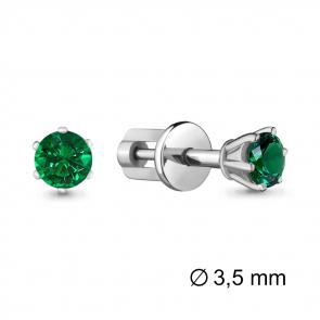 Серебряные серьги AQUAMARINE с гидротермальным изумрудом А42893Г фото