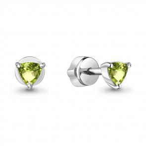 Серебряные серьги AQUAMARINE с хризолитом А4319707 фото