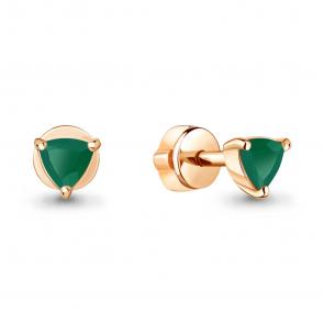 Серьги из золочёного серебра AQUAMARINE с агатом А4319709-п фото