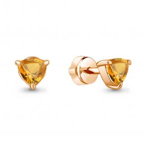 Серьги из золочёного серебра AQUAMARINE с цитрином А4319806-п фото