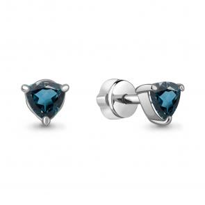 Серебряные серьги AQUAMARINE с Лондон топазом А4319808 фото