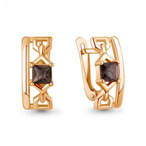 Серьги из золочёного серебра AQUAMARINE с кварцем А4320501-п фото