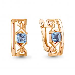 Серьги из золочёного серебра AQUAMARINE с топазом А4320505-п фото