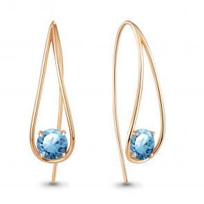 Серьги из золочёного серебра AQUAMARINE с турмалином А4321688-п фото