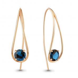 Серьги из золочёного серебра AQUAMARINE с Лондон топазом А4321693-п фото