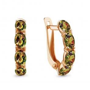 Серьги из золочёного серебра AQUAMARINE с султанитом А4329319-п фото