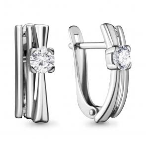 Серебряные серьги AQUAMARINE с Swarovski А43423А фото