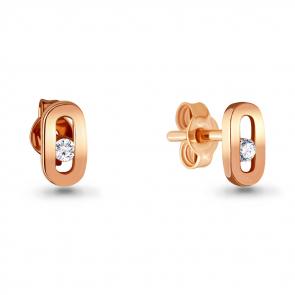 Серьги из золочёного серебра AQUAMARINE с Swarovski А43438-п фото