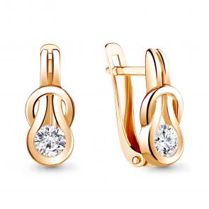 Серьги из золочёного серебра AQUAMARINE с Swarovski А43486А-п фото