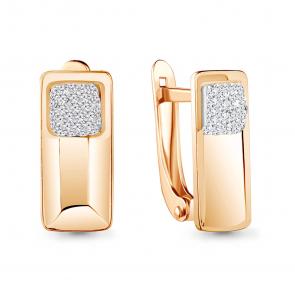 Серьги из золочёного серебра AQUAMARINE с ювелирным кристаллом А43493-п фото