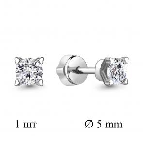 Одиночная серьга из серебра AQUAMARINE с фианитом А435101А фото