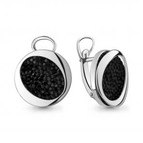 Серебряные серьги AQUAMARINE с ювелирным кристаллом А43968Ч фото