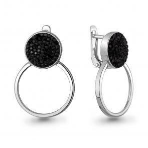 Серебряные серьги AQUAMARINE с ювелирным кристаллом А43970Ч фото