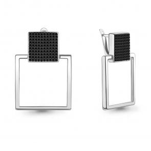 Серебряные серьги AQUAMARINE с ювелирным кристаллом А43971Ч фото