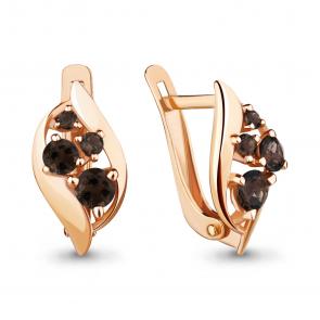 Серьги из золочёного серебра AQUAMARINE с кварцем А4402901-п фото