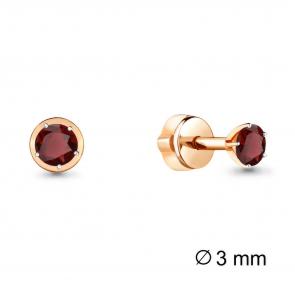 Серьги из золочёного серебра AQUAMARINE с гранатом А4403503-п фото