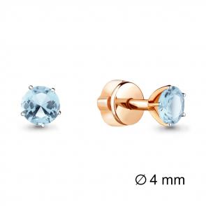 Серьги из золочёного серебра AQUAMARINE с топазом А4403602-п фото