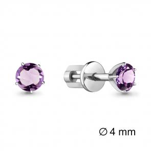 Серебряные серьги AQUAMARINE с аметистом А4403604 фото