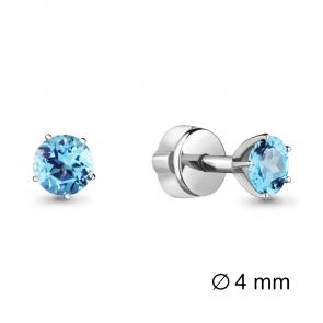 Серебряные серьги AQUAMARINE с топазом А4403605 фото