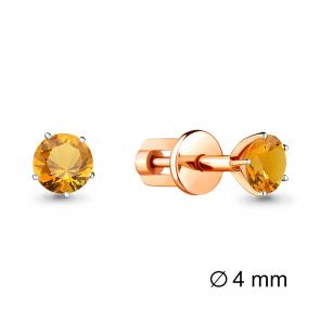 Серьги из золочёного серебра AQUAMARINE с цитрином А4403606-п фото