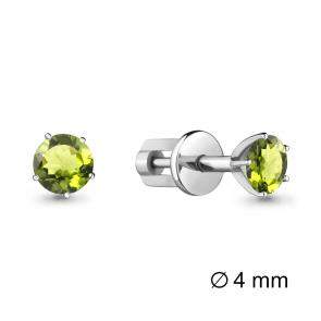Серебряные серьги AQUAMARINE с хризолитом А4403607 фото