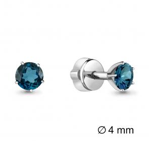 Серебряные серьги AQUAMARINE с Лондон топазом А4403608 фото