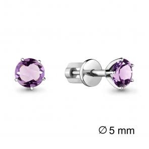 Серебряные серьги AQUAMARINE с аметистом А4403704 фото