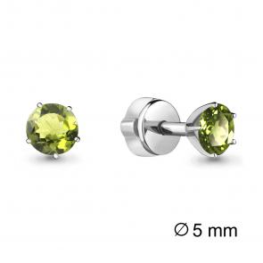 Серебряные серьги AQUAMARINE с хризолитом А4403707 фото