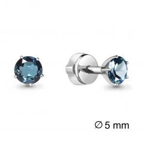 Серебряные серьги AQUAMARINE с Лондон топазом А4403708 фото