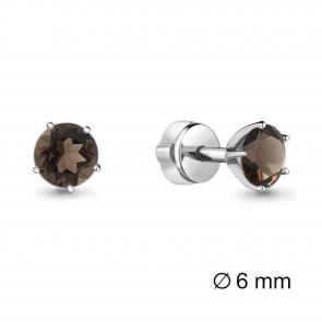 Серебряные серьги AQUAMARINE с раухтопазом А4403801 фото