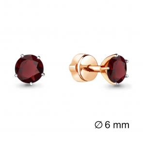 Серьги из золочёного серебра AQUAMARINE с гранатом А4403803-п фото