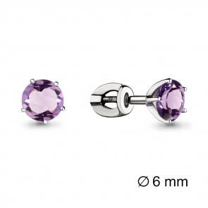 Серебряные серьги AQUAMARINE с аметистом А4403804 фото