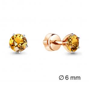 Серьги из золочёного серебра AQUAMARINE с цитрином А4403806-п фото