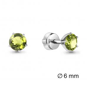 Серебряные серьги AQUAMARINE с хризолитом А4403807 фото