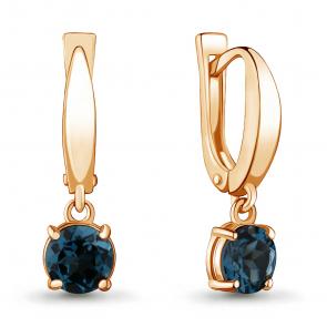 Серьги из золочёного серебра AQUAMARINE с Лондон топазом А4409508-п фото