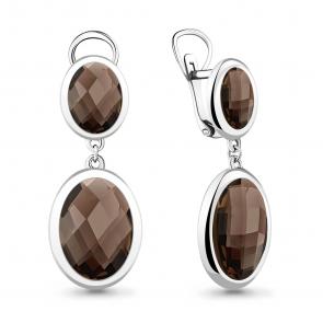 Серебряные серьги AQUAMARINE с кварцем А4441201 фото