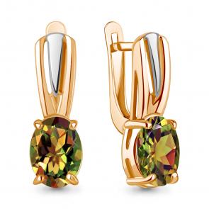 Серьги из золочёного серебра AQUAMARINE с султанитом А4468819-пк фото