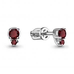 Серебряные серьги AQUAMARINE с гранатом А4480103 фото