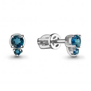 Серебряные серьги AQUAMARINE с Лондон топазом А4480108 фото