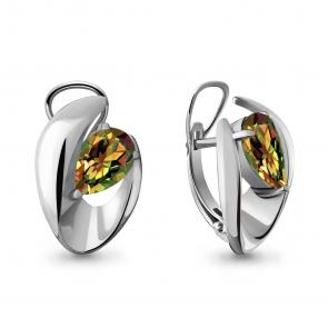 Серебряные серьги AQUAMARINE с султанитом А4490119 фото