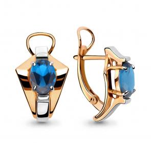 Серьги из золочёного серебра AQUAMARINE с Лондон топазом А4492808-пк фото