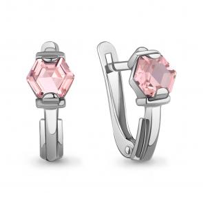 Серебряные серьги AQUAMARINE с морганитом А45001190 фото