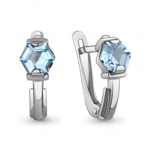 Серебряные серьги AQUAMARINE с топазом А45001192 фото