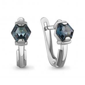Серебряные серьги AQUAMARINE с Лондон топазом А45001193 фото