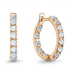 Серьги из золочёного серебра AQUAMARINE с фианитом А450018-п фото