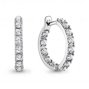 Серебряные серьги AQUAMARINE с фианитом А450018 фото
