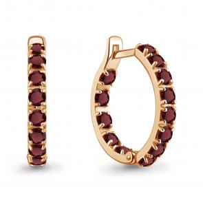 Серьги из золочёного серебра AQUAMARINE с гранатом А45001803-п фото